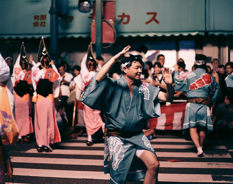 Japanese festival, man dancing
