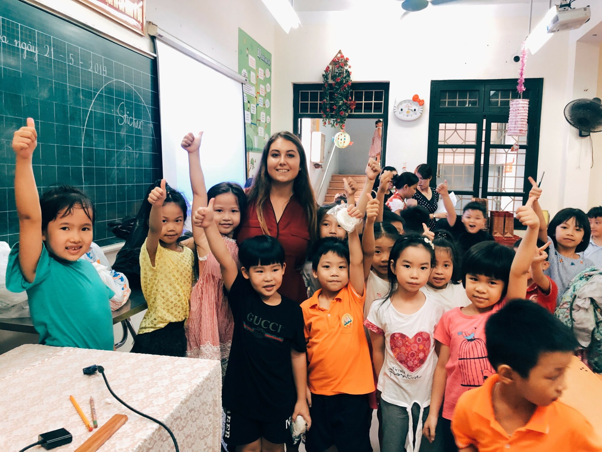 TEFL teacher and happy students