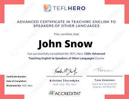 tefl certificate