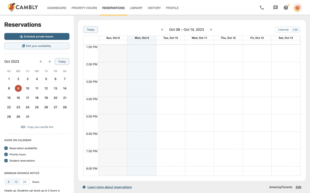 cambly class schedule