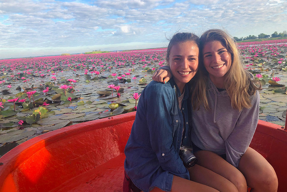 Two friends students, tefl interns abroad